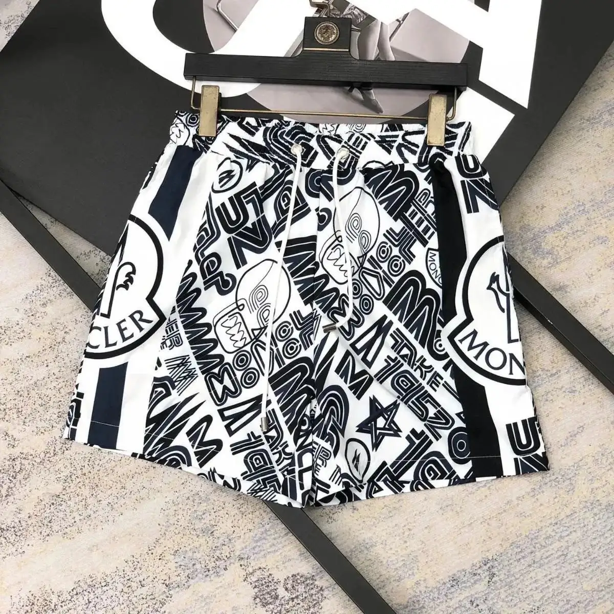 Moncler Graffiti Print Shorts, pants streetwear