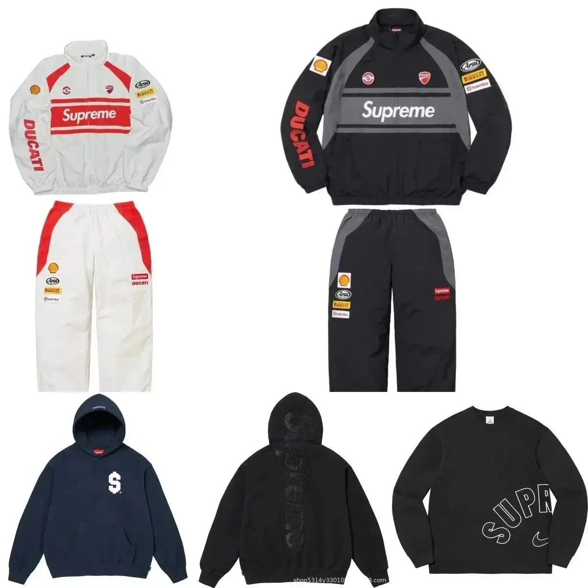 Supreme Ducati Track Jacket/Sweatshirt/Pants, sweater streetwear