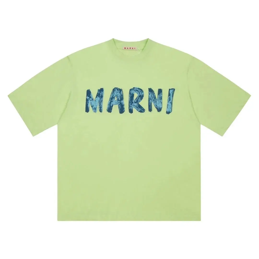 Marni White T-Shirt with Orange Logo Print 2