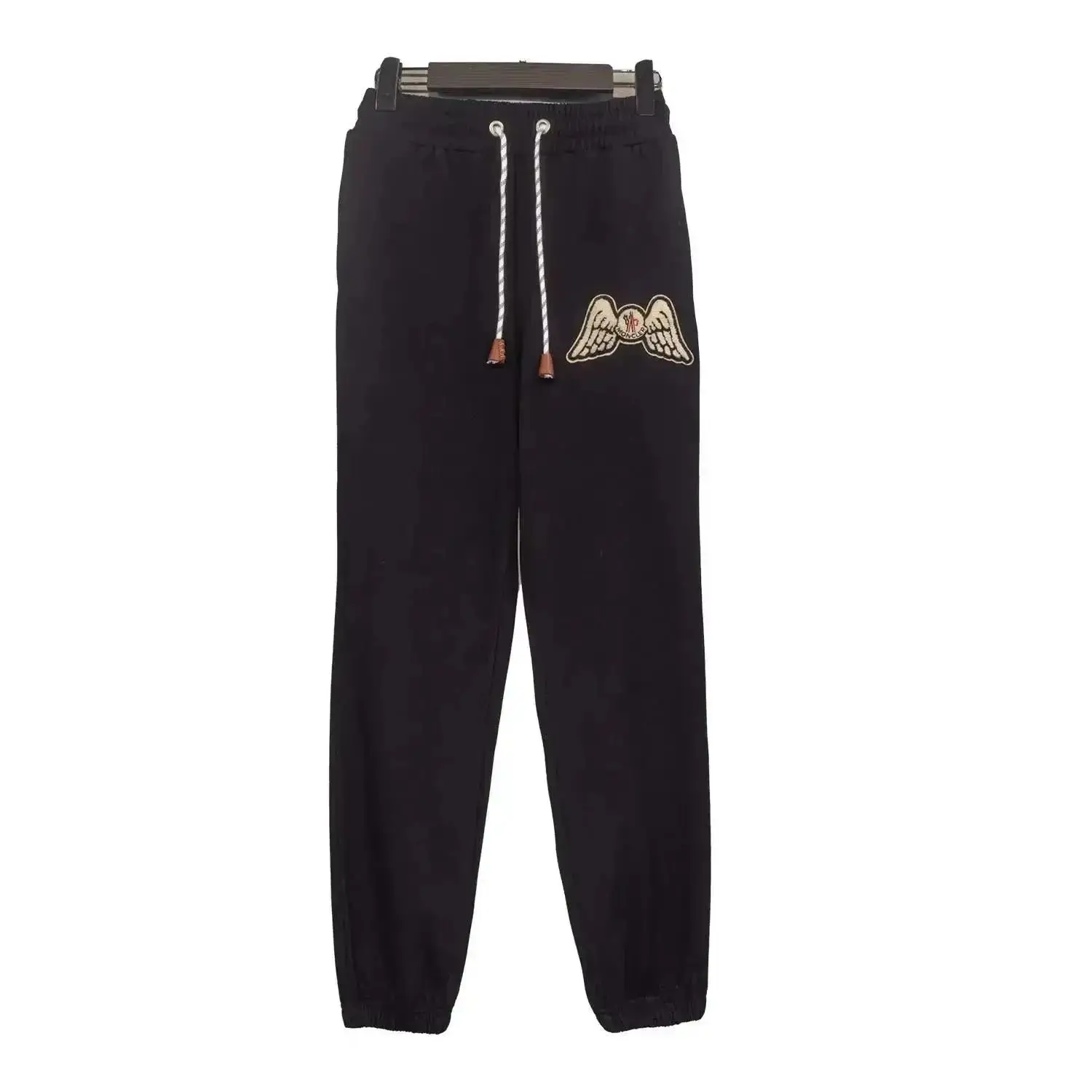 MONCLER GENIUS PALM ANGELS Fleece-knit Sweatpants with Wings Patches, sweater streetwear