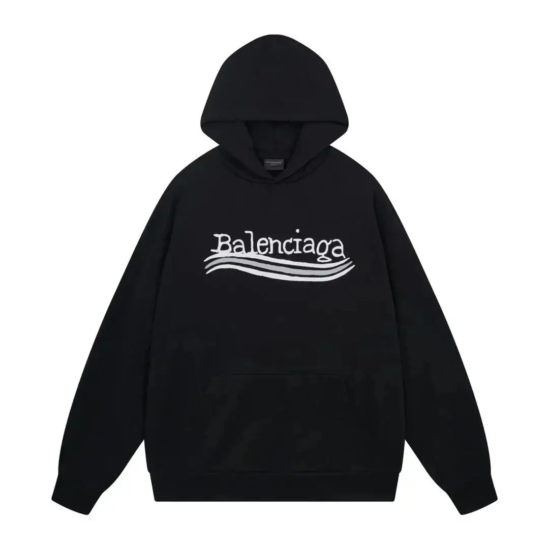 Balenciaga Wavy Logo Hoodie, hoodie streetwear