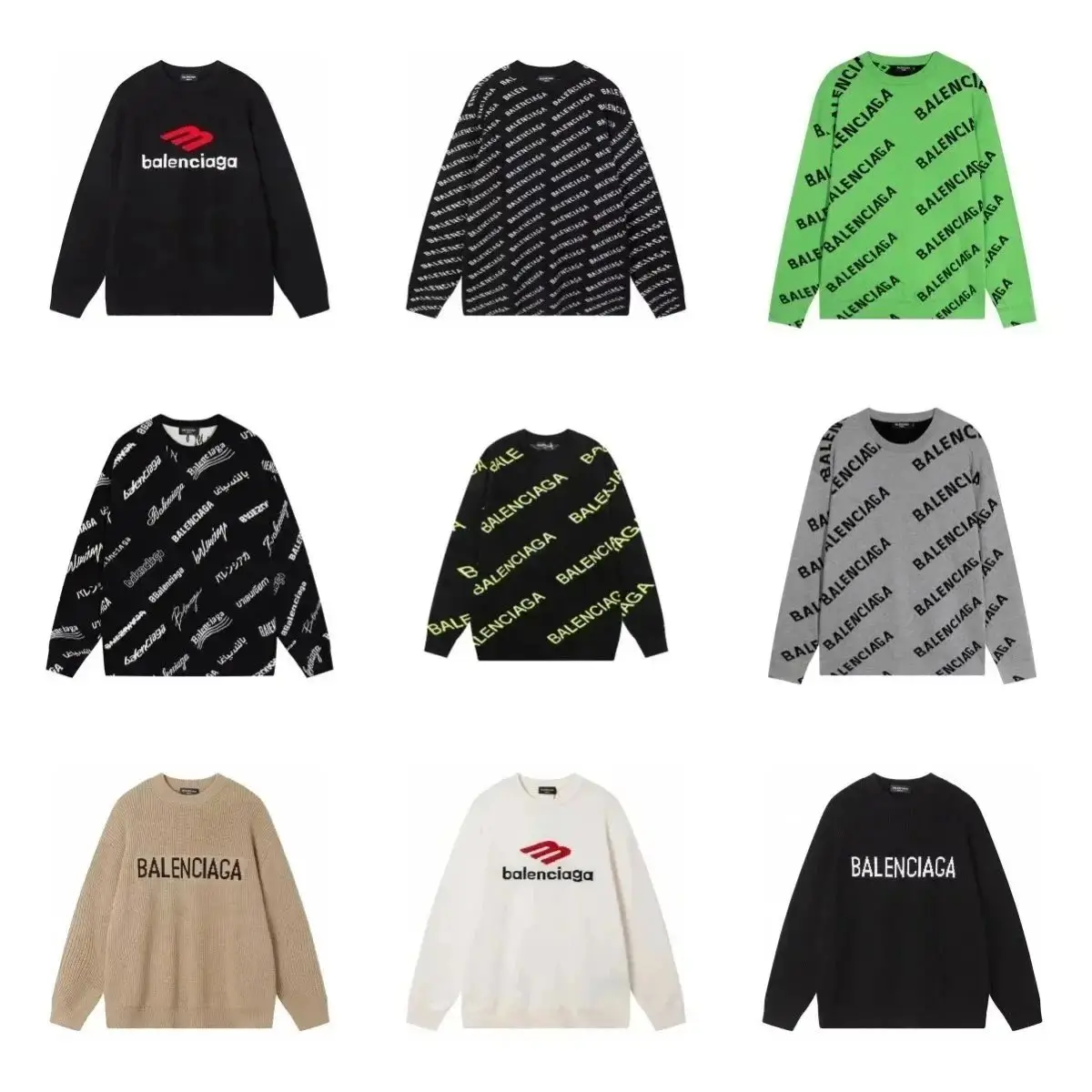Balenciaga Logo Print Sweaters, sweater streetwear