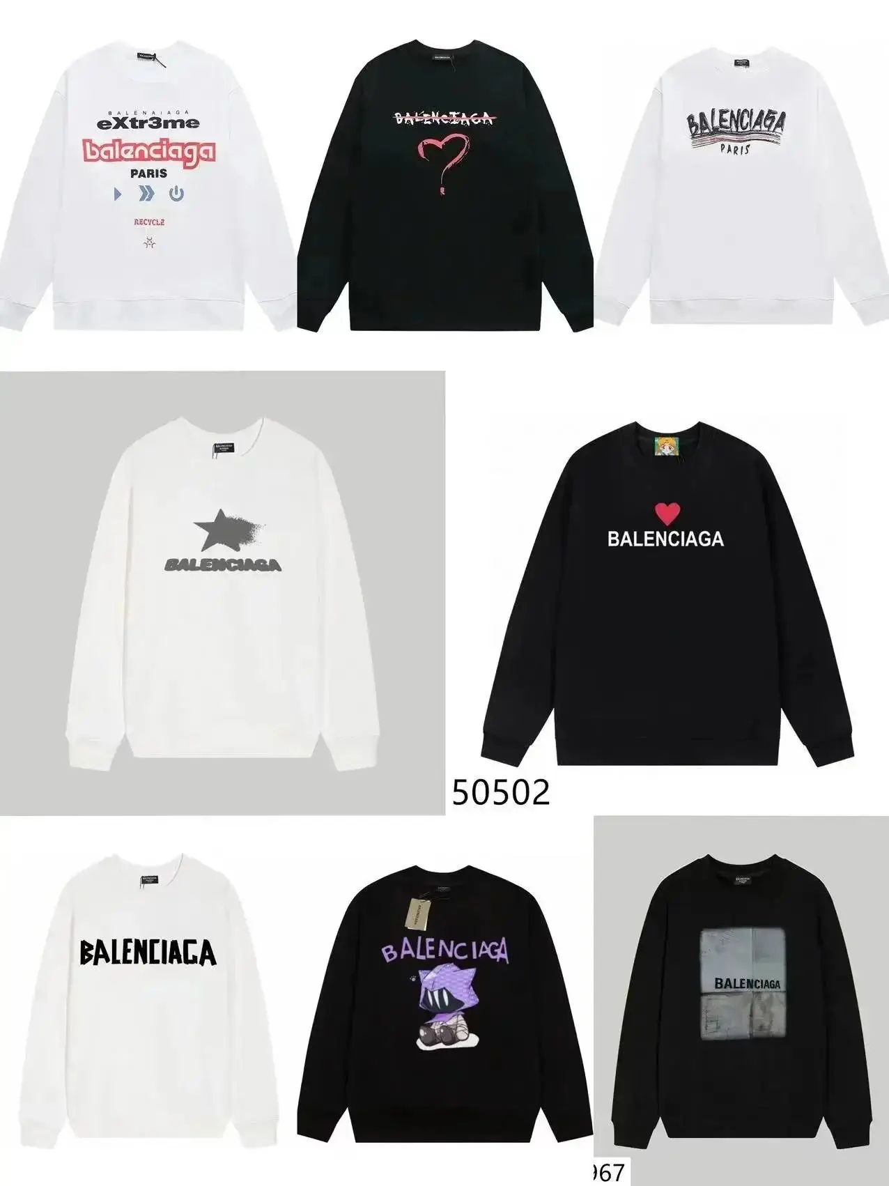 Balenciaga Graphic Print Sweatshirts [Multiple Designs], sweater streetwear
